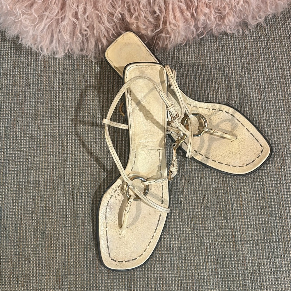 Prada kitten heel sandal; slightly worn; great shape; size 39